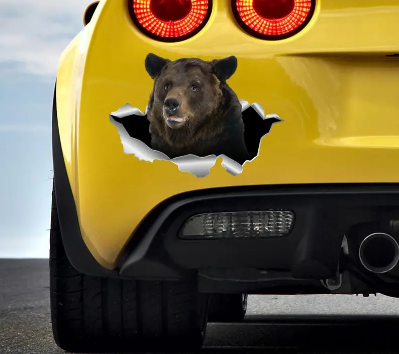 

Brown bear 3D stickers Car decal Wild animal sticker Car sticker Vinyl decal Bear sticker Funny decal Bumper sticker