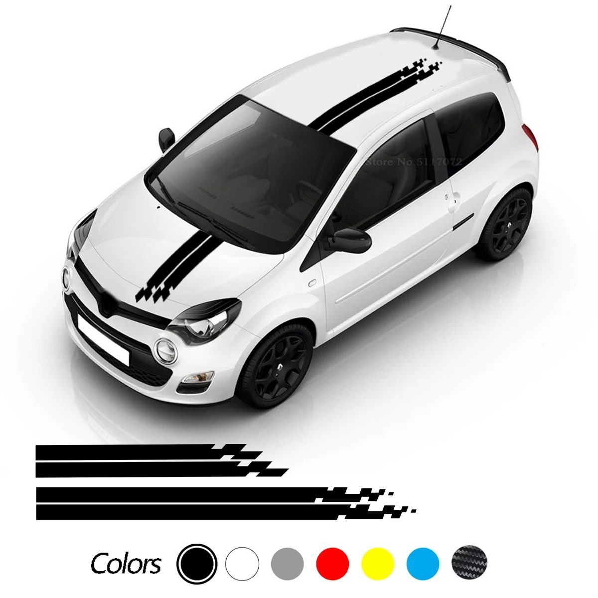 

Car Hood Roof Decor Stickers Auto Racing Sport Styling Stripes Body Decal Accessories 4PCS For Renault Twingo Cliopcs