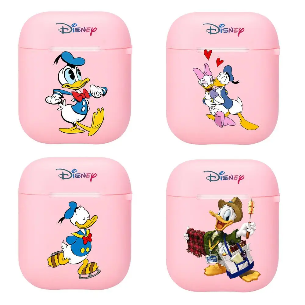 

«Дональд Дак» силикона Bluetooth Беспроводной наушники чехол для защитный чехол для AirPods кожи Аксессуары стручки зарядным устройством сумка