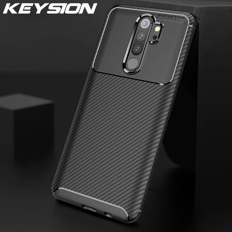 

KEYSION Phone Cases For Xiaomi Redmi Note 8 Pro Carbon Fiber Soft Silicone Shockproof Back Cover For Redmi Note 8 8 Pro