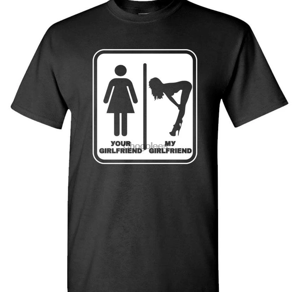 Футболка из хлопка с надписью ваша девушка против моей подруги |
