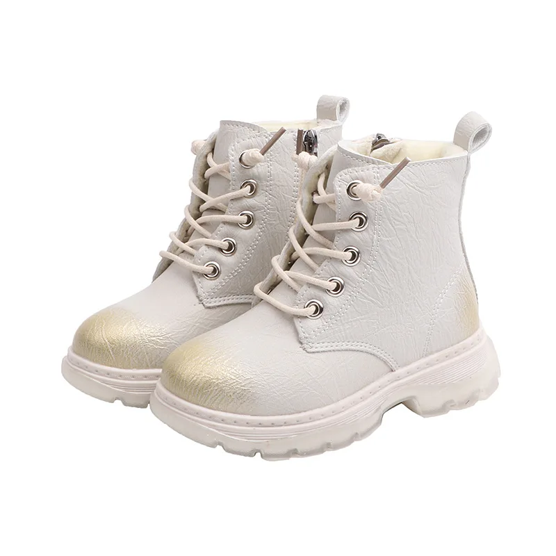 Однотонные ботильоны для девочек на осень и весну модная высокая обувь мальчиков