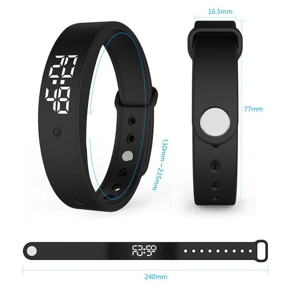 

V9 Body Temperature Monitor Thermometers Smart BraceletSport Pedometer Watch toy Smartband Fitness Bluetooth Waterproof toy Band