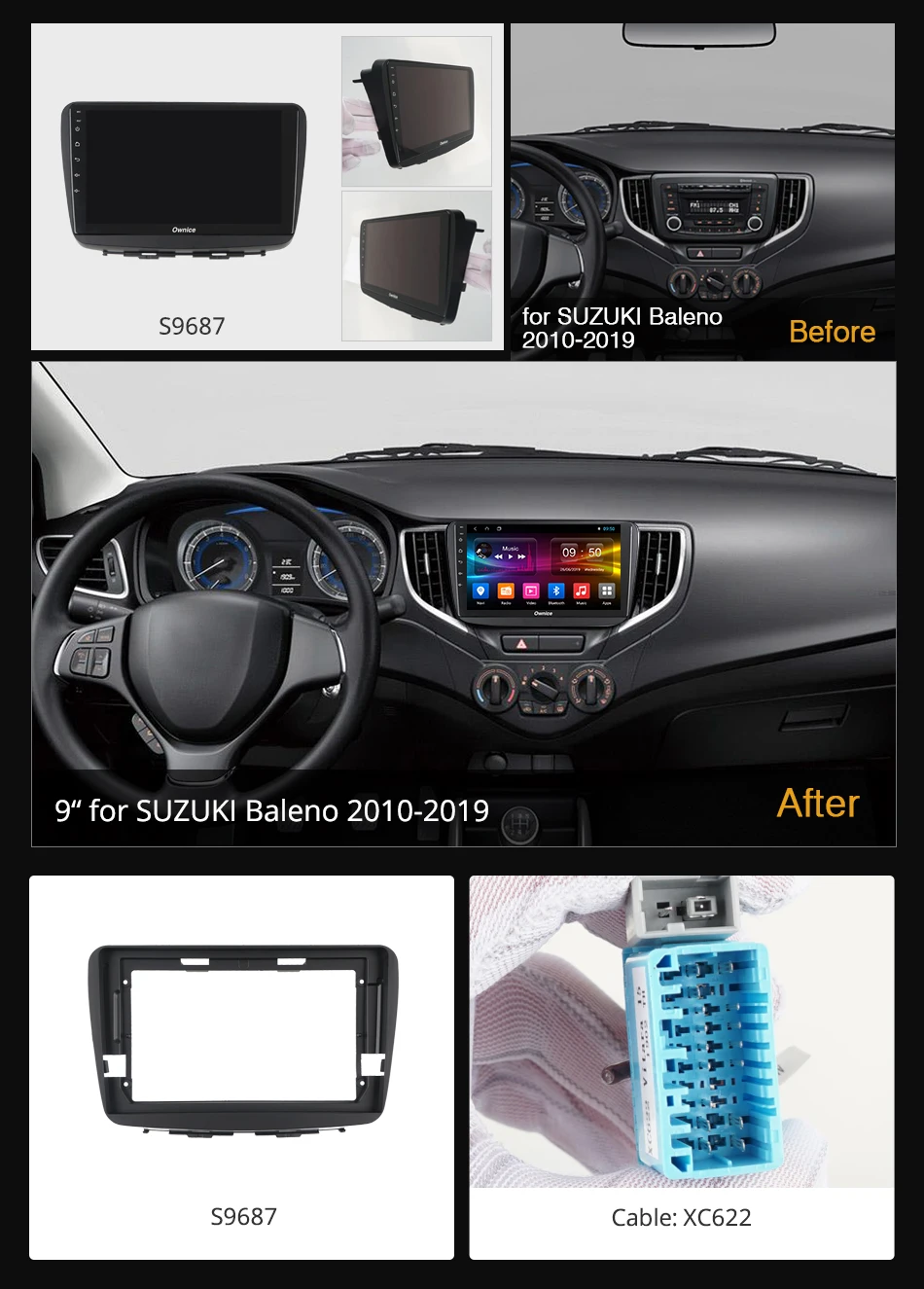 Ownice DSP 4G SPDIF Android 9 плеер для Suzuki Baleno 2016 2017 2018 K3 K5 K6 360 панорама автомобильное радио Gps