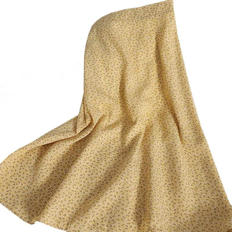 

New Arrival High Quality Summer Casual Women Skirt Chiffon Harajuku Broken Flower Elastic Waist Yellow Female Retro Skirts S-2XL