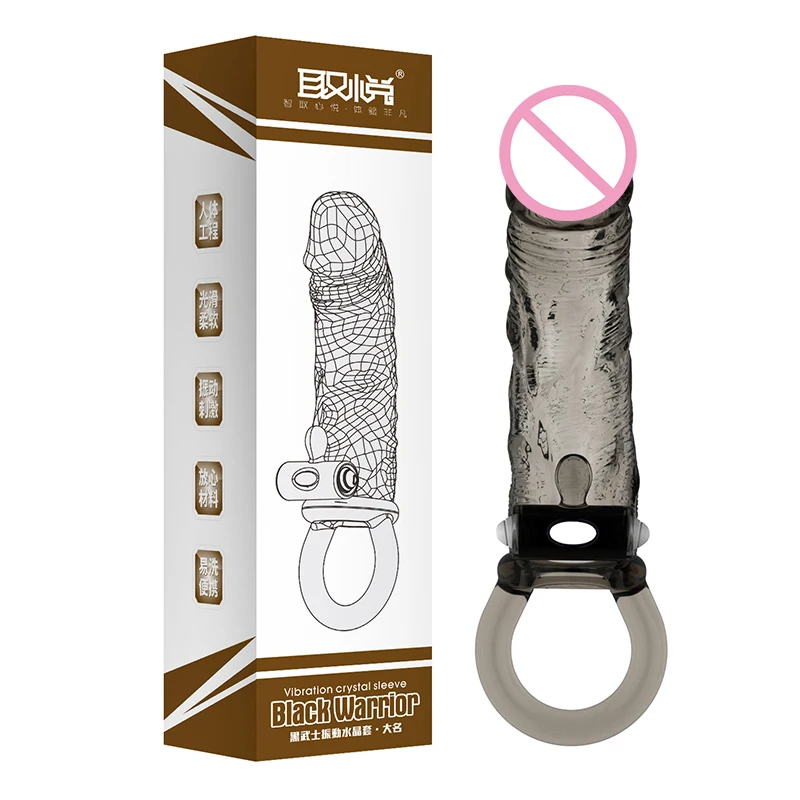 Мягкие черные презервативы из ТПЭ для увеличения пениса Вибраторы мужчин