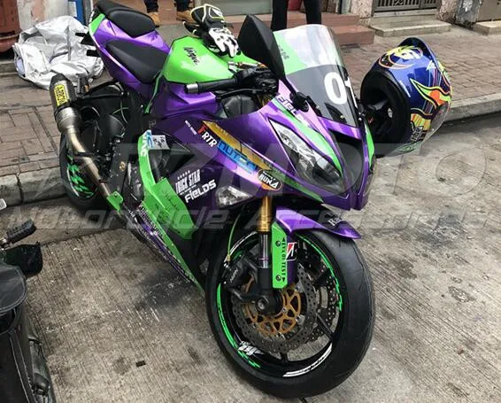

Литьевая пресс-форма, новый комплект обтекателей из АБС-пластика для kawasaki Ninja ZX-6R ZX6R 2013 2014 2015 2016 2017 2018 Комплект кузова фиолетового цвета