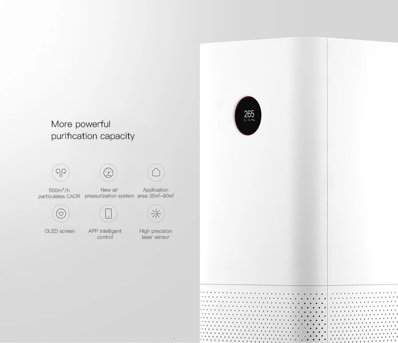 Xiaomi очиститель воздуха Pro Интеллектуальный OLED дисплей CADR 500m3/h 60m3 беспроводной Смартфон приложение управление бытовая техника