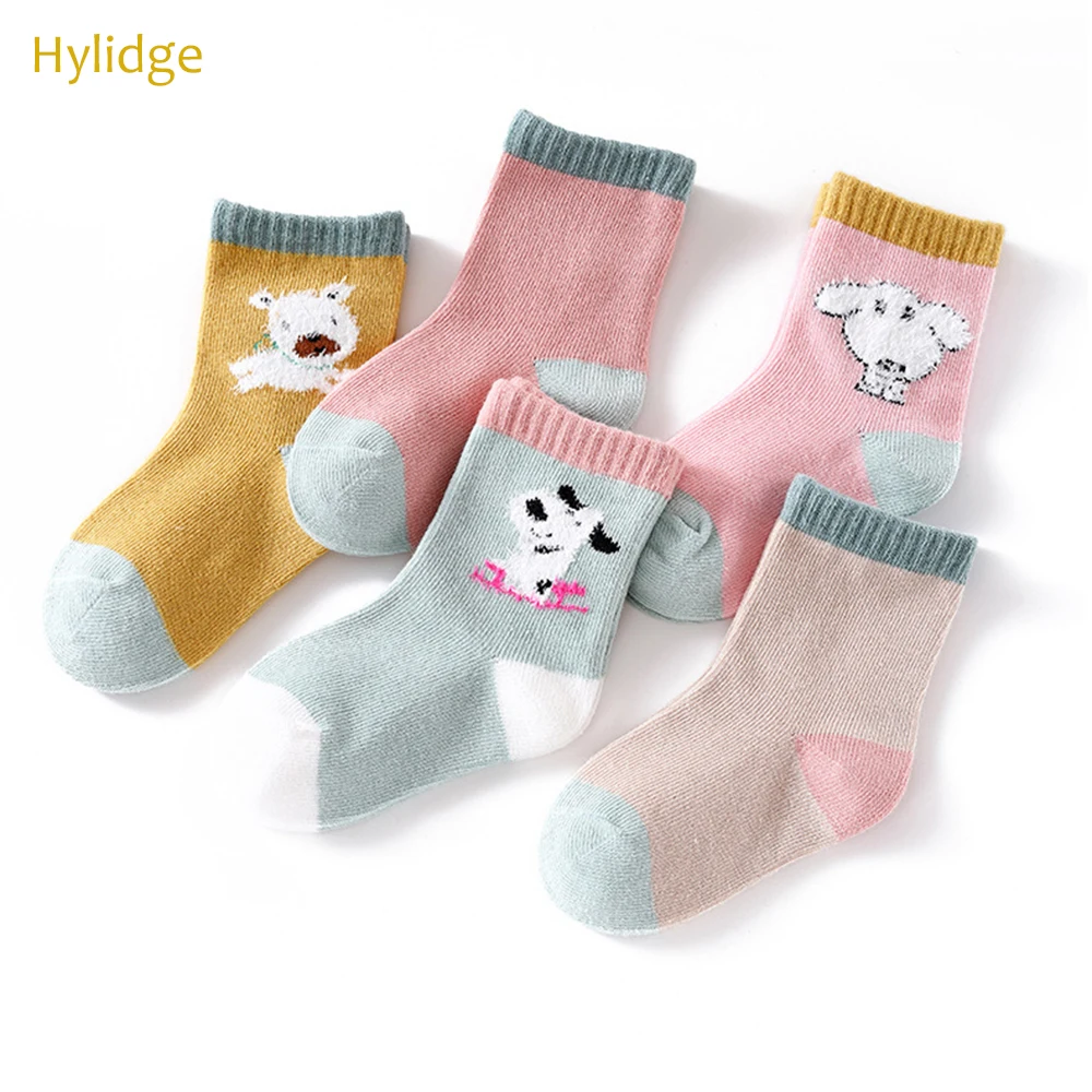 

Hylidge 5 Pairs/lot Cute Cartoon Girl Boy Socks Lovely Dog Funny Socks for Children Kids Ankle Long Socks Baby Toddler Socks