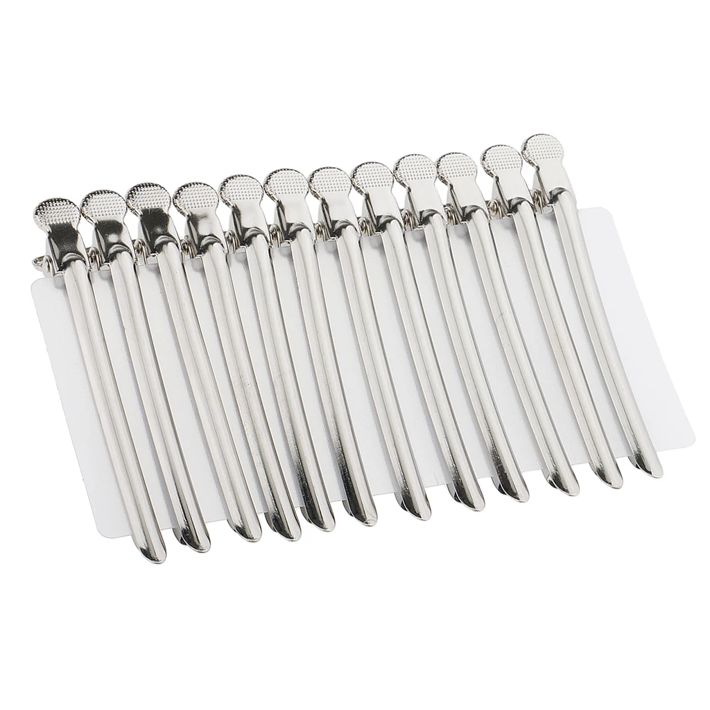 

12pcs Metal Hairdressing Sectioning Clamp Salon Hair Styling Clip Grip Hairpin
