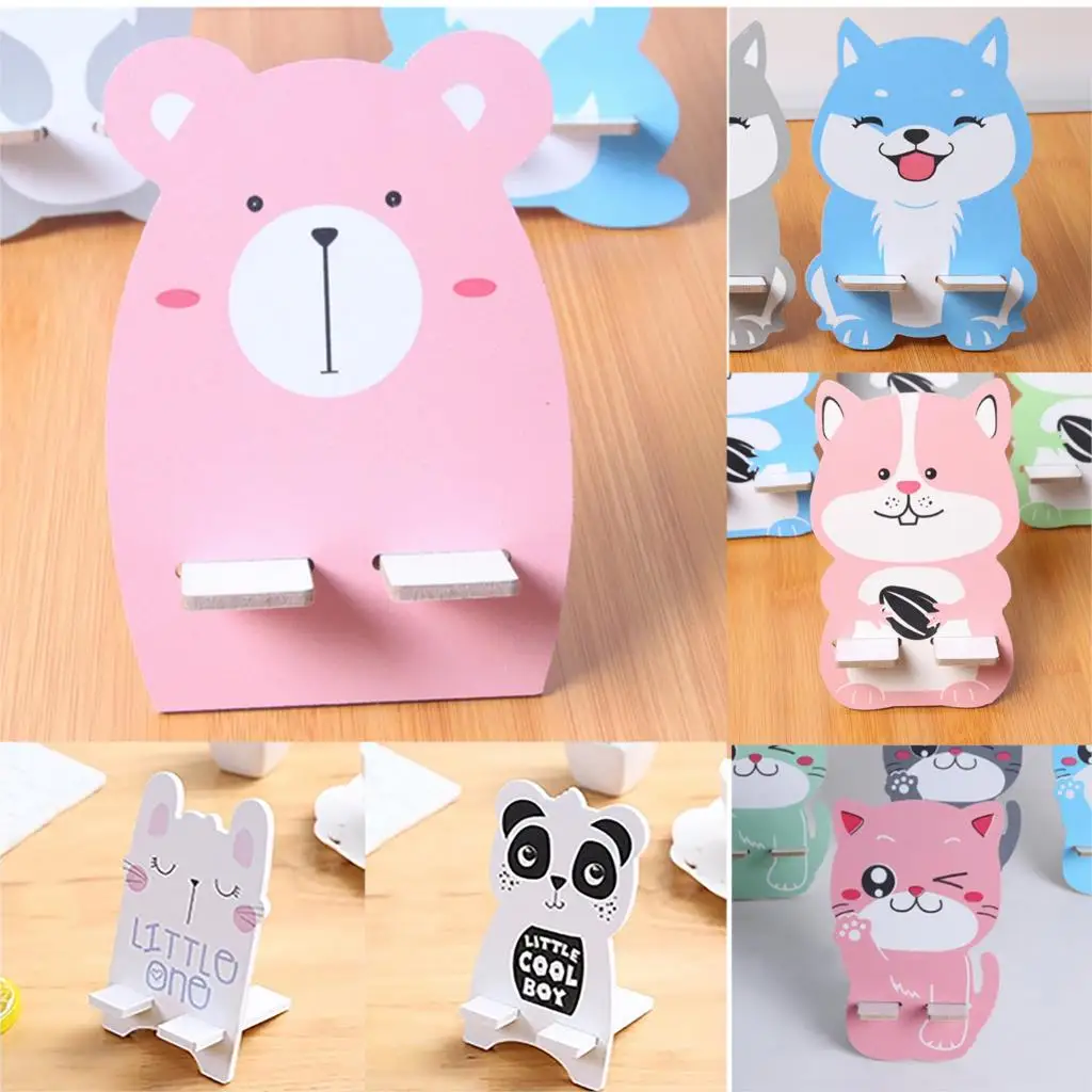 С рисунками зверей из мультфильмов для мобильного телефона держатель Деревянный