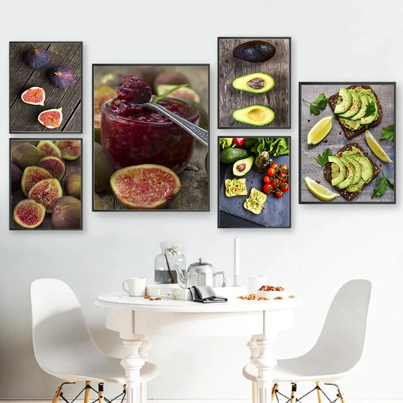 Тосты с авокадо фигур фрукты холст картины художественный скандинавский