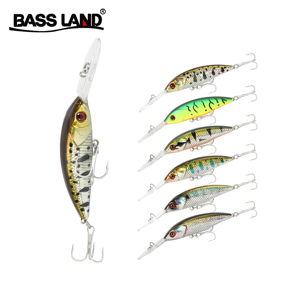 Bassland длинная губа minnow 5 г 80 мм плавающие воблеры рыболовные приманки crankbait жесткая