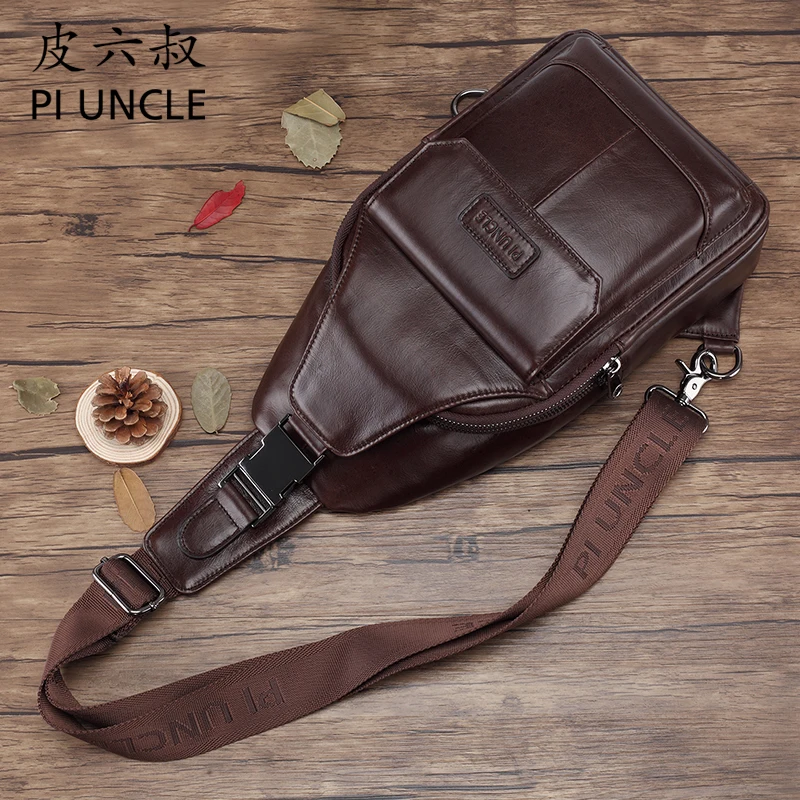 Высококачественная Мужская сумка через плечо из натуральной кожи большая