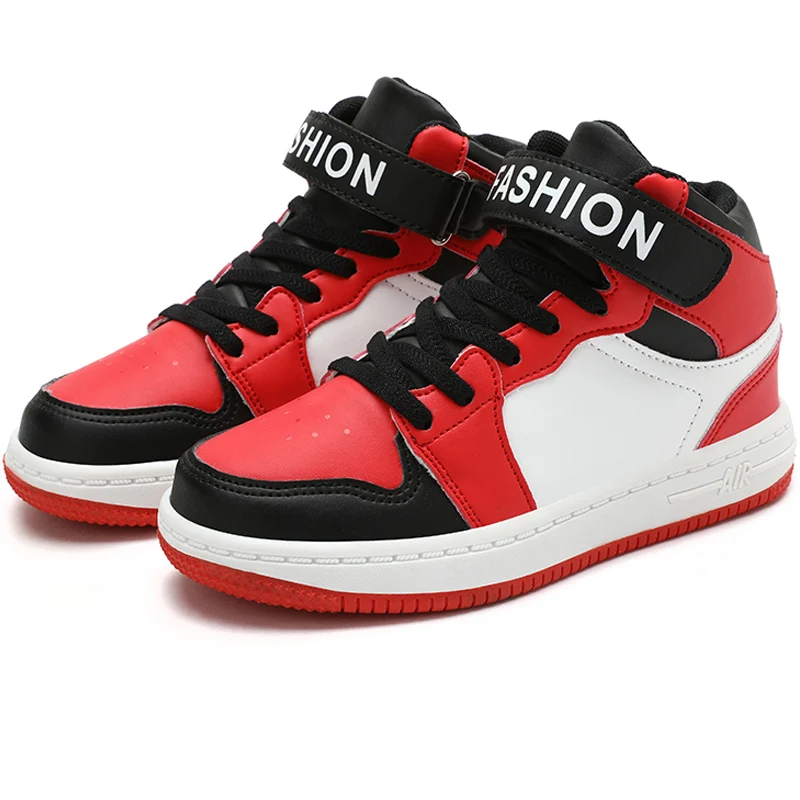 

Детская брендовая обувь для мальчиков, Баскетбольная обувь, высокие детские кроссовки, ботинки для девочек, спортивная обувь, кожаная детск...