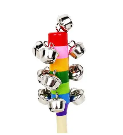 Handbell 10 шт. браслет с колокольчиками для родителей Монтессори развивающий креативный деревянный колокольчик инструменты игрушки Музыкальные инструменты для детей - Цвет: Handbell
