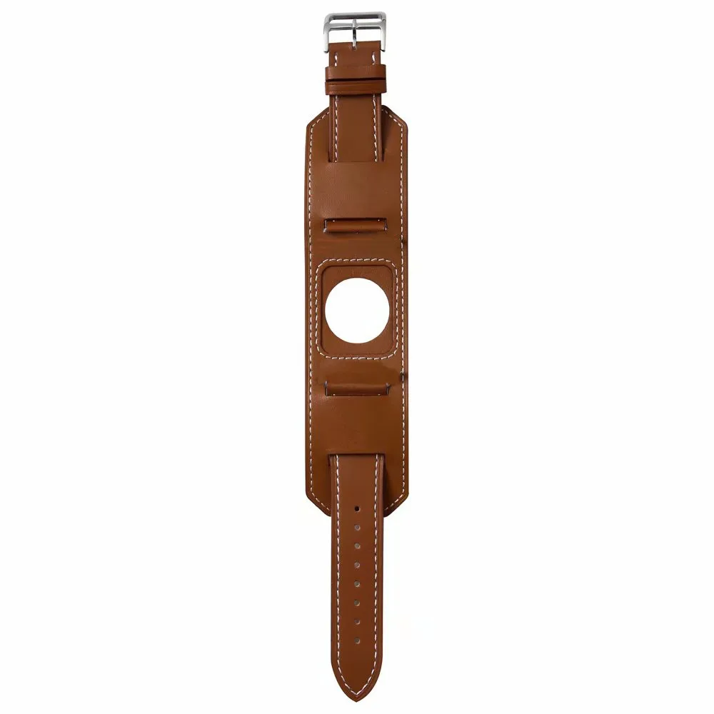 brown Кожаный браслет для Huami Amazfit Bip huawei Watch gt 2 Band для samsung gear Sport S2 S3 Frontier Galaxy Watch Active 42 мм 46 мм - Цвет ремешка: brown