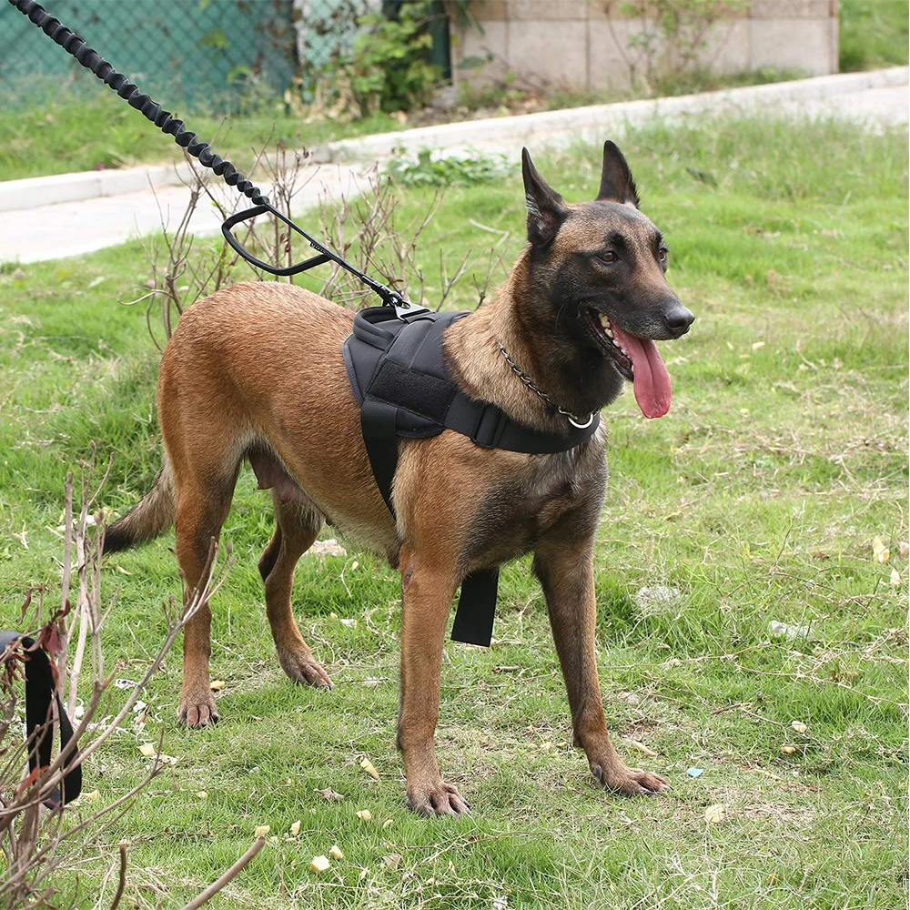 Тактический поводок для собак, Военный патруль K9, рабочий ошейник для собак, жилет для собак с ручкой, товары для собак