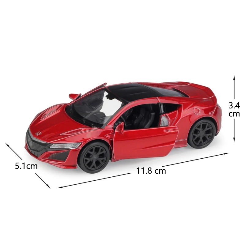 Welly 1:36 оригинальная коробка 2015 NSX красная Тяговая обратная машина литая модель