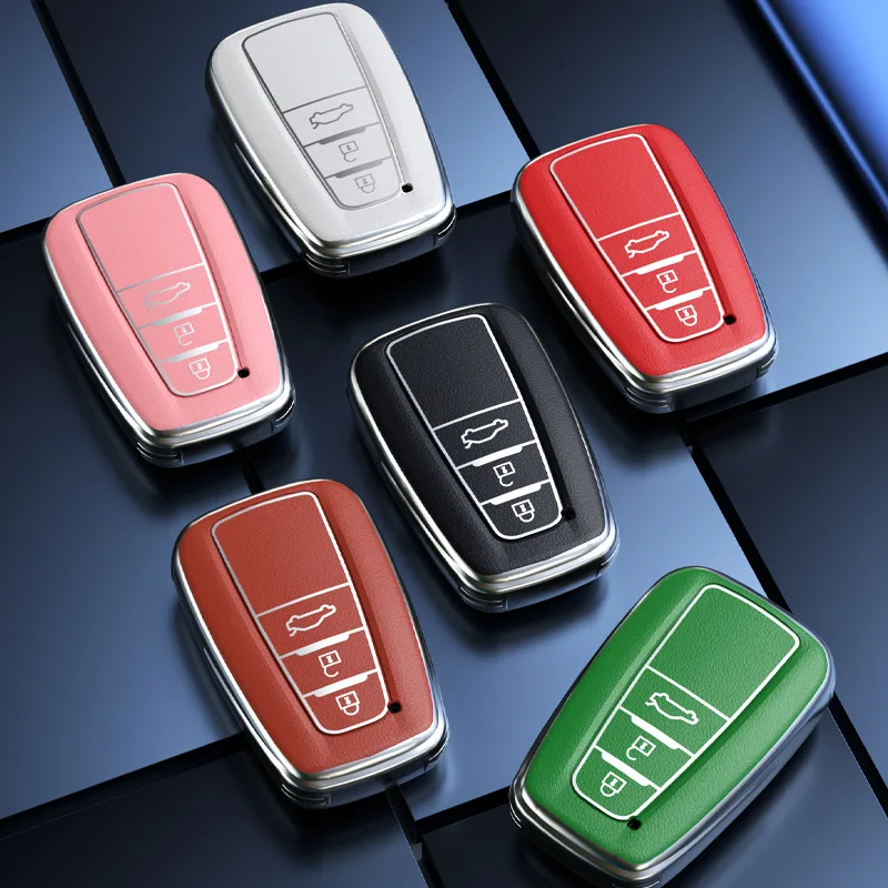 

Soft TPU Car Key Case Cover For Toyota Prius Camry Corolla C-HR CHR RAV4 Prado 2018 Keychain Covers Auto Accessories