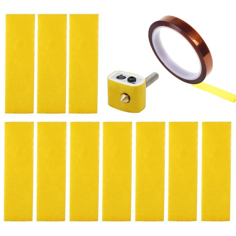 

15PCS 3D Printer Heating Block Cotton with Tape Hotend Nozzle Heat Insulation Cotton