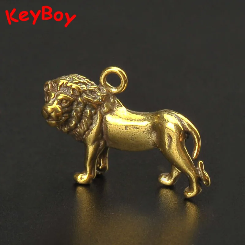 Винтажный медный маленький брелок со львом мужские подвески для автомобильных