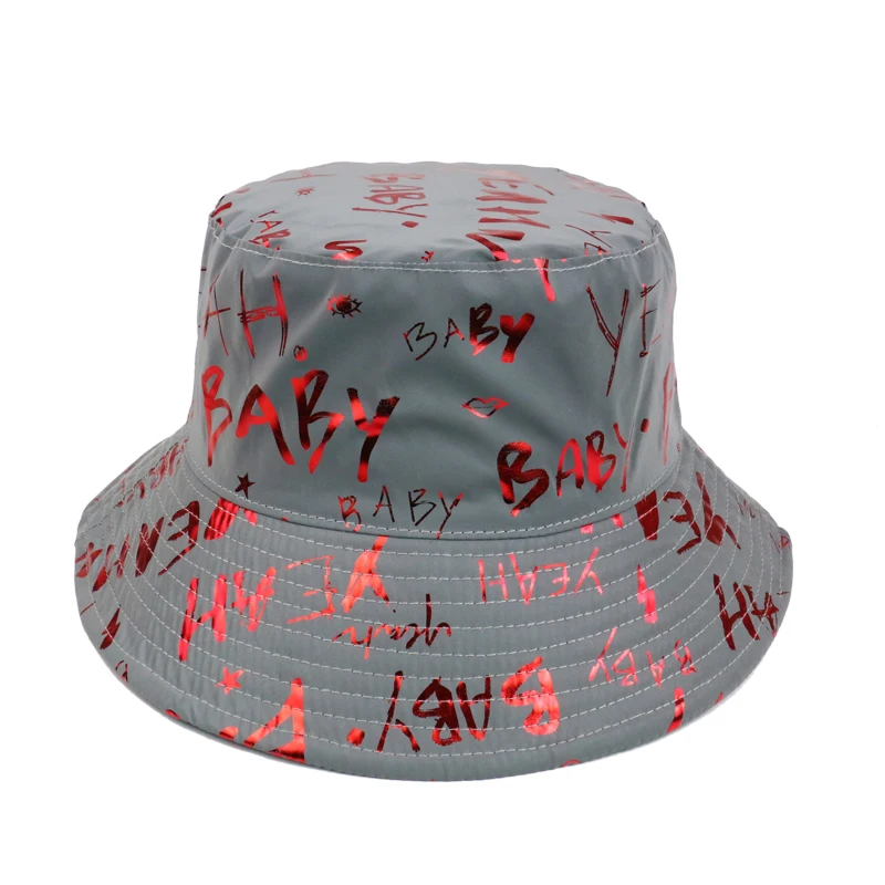 Женская и мужская шляпа-ведро Winfox модная светящаяся шляпа с буквенным принтом от