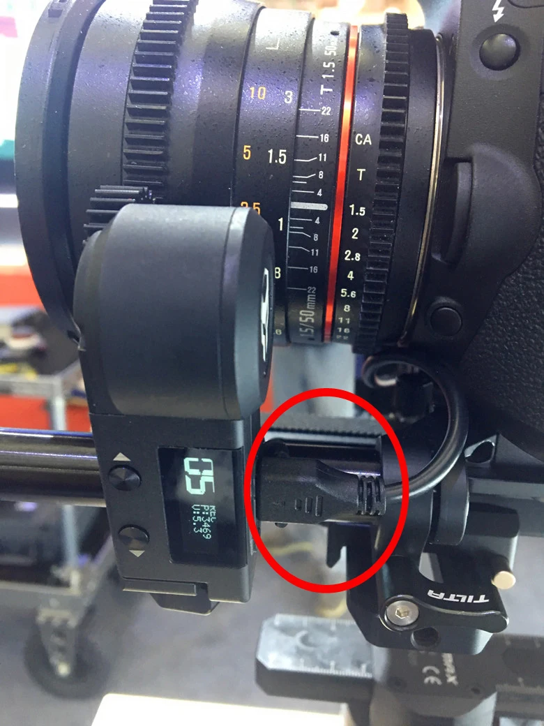 Кабель питания Tilta Nucleus Nano Follow Focus P-tap D-tap для Micro USB 90 градусов под прямым углом |