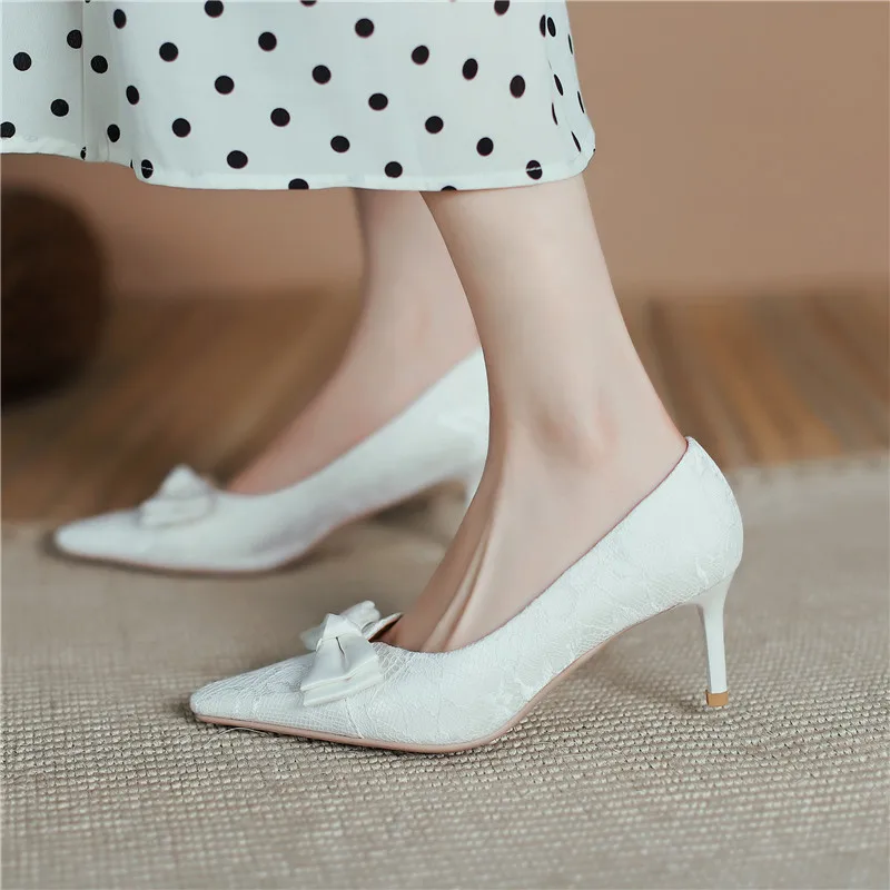 

MoonMeek 2021 New Arrival High Heels Ladies Shoes Summer Elegant Party Wedding Shoes Fashion White Color Genuine Leather Pumps