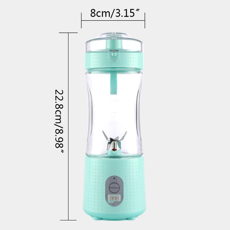 

380ml Portable Electric Blender USB Rechargeable Juicer Cup Smoothies Mixer Fruit Squeezer Machine for Home Travel