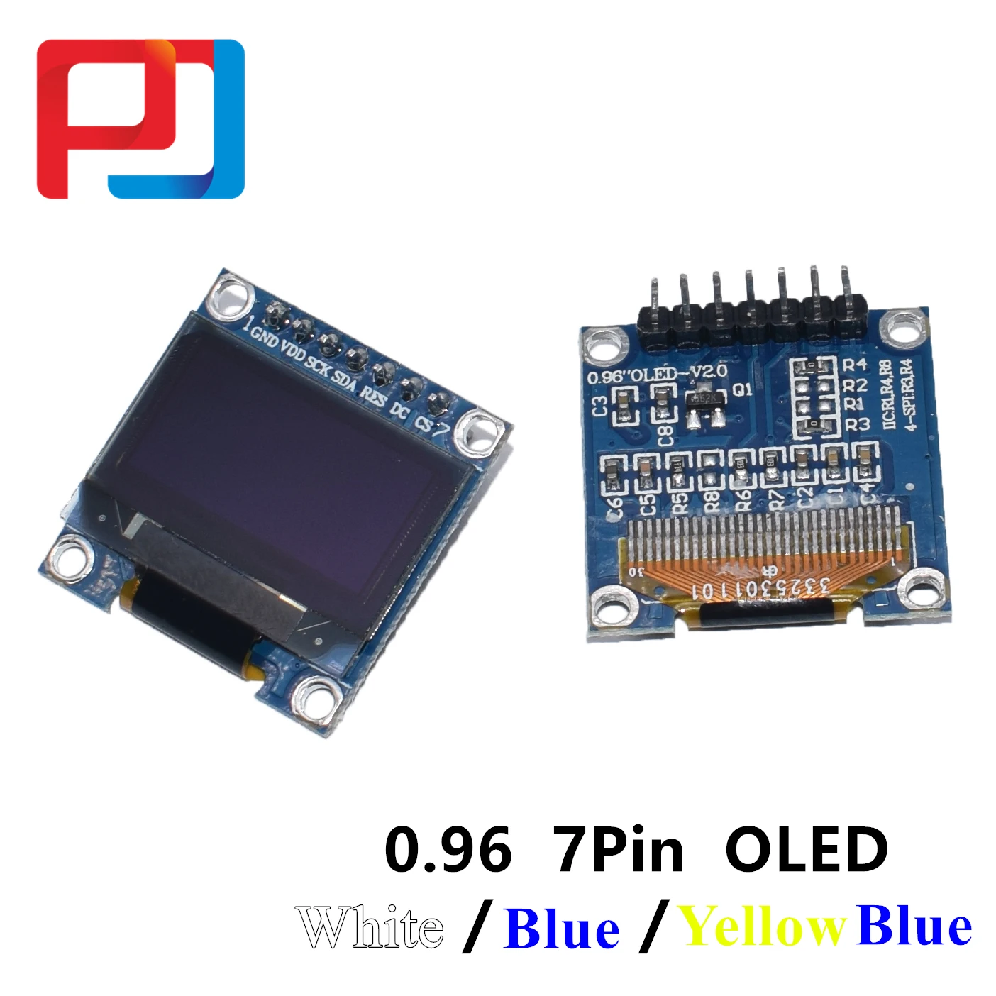 100 шт 4pin 7pin белый/синий/желтый синий цвет 0 96 дюймов 128X64 OLED дисплей модуль для Arduino