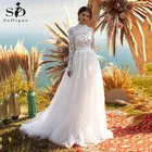 Роскошное Свадебное платье, модель 2022 года, женское свадебное платье в стиле бохо, ТРАПЕЦИЕВИДНОЕ свадебное платье