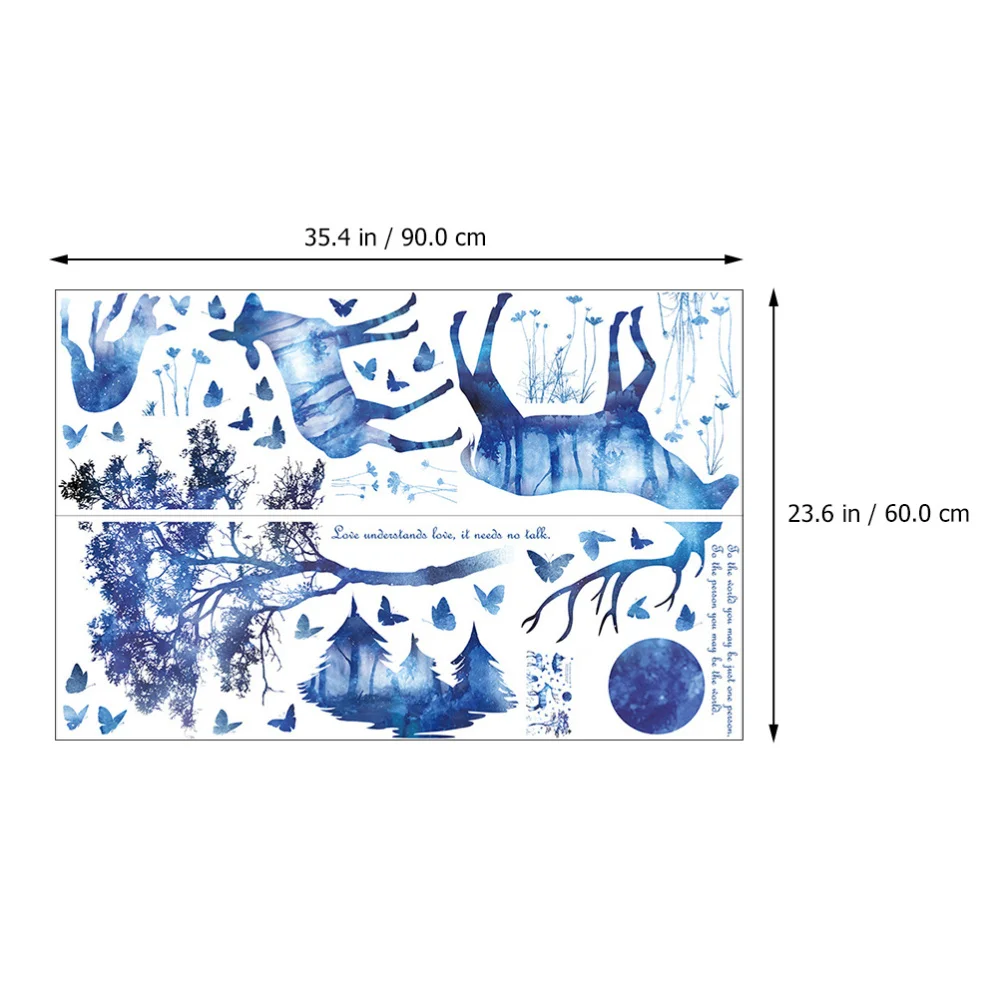 

2 Sheets Forest Antler Deer Wall Sticker Bedroom Living Room Bathroom Decal
