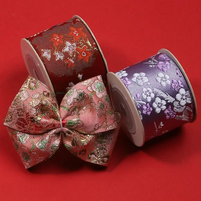 Красная атласная вышитая лента этнические жаккардовые материалы ручной работы 25