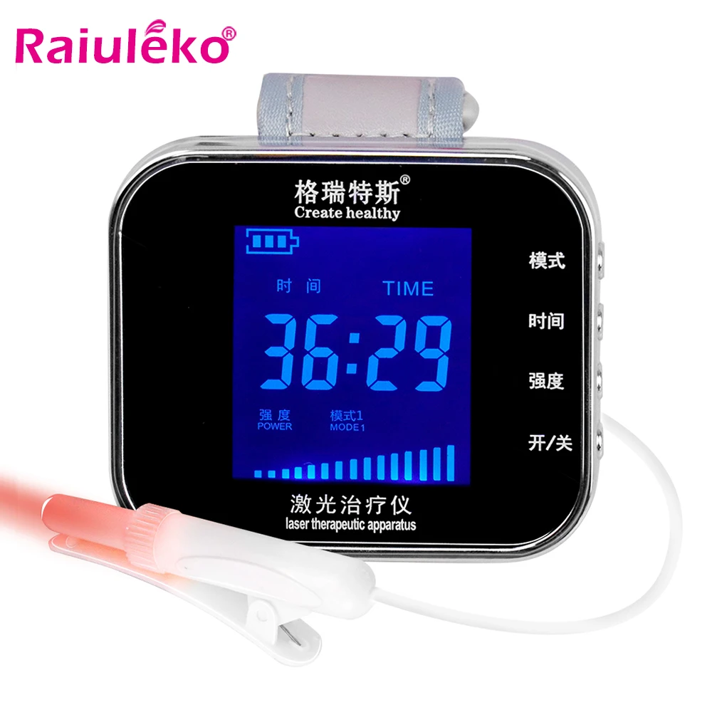 

TV 650nm Laser Physiotherapy Diabetic Wrist Watch Diode Semiconductor Laser Sinusitis Therapeutic Apparatus Protect Heart Brain
