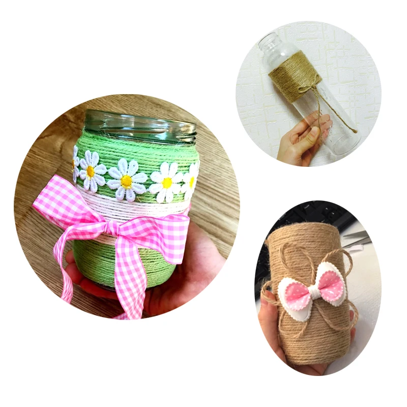 

brother Natural Burlap Hessian Jute Twine Cord Hemp Rope Party Wedding Gift Wrapping Cords Thread DIY Scrapbooking Craft