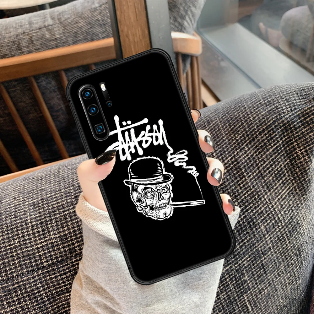 

Trendy brand art Phone Case For Huawei P Mate 10 20 30 40 Lite Pro smart Z 2019 nova 5t black Cell Luxury Back Silicone Etui Tpu