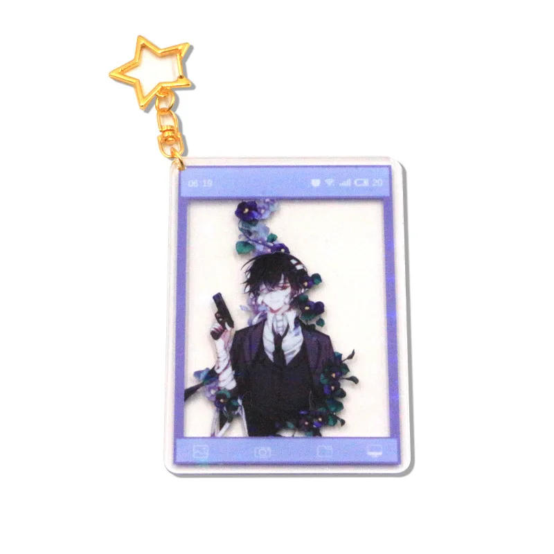 Anime Bungou Stray Dogs Osamu Dazai Keychain Cosplay Acrylic Figure Keyring 4504 Kids Collection Toy | Игрушки и хобби