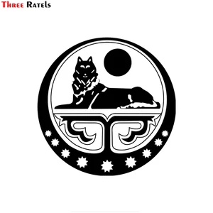 Наклейка на окно с изображением герба Чеченской Республики Ichkeria,  15x15 см