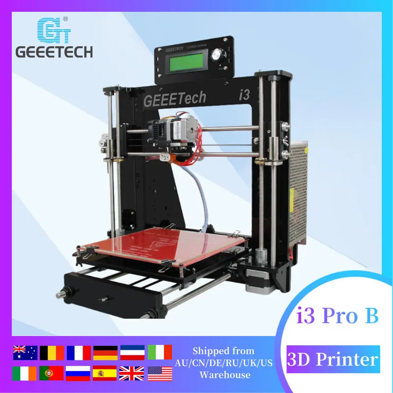 Geeetech Prusa i3 Pro B 3D принтер акриловая рамка Высокая точность Impressora DIY Kit LCD impresora печать