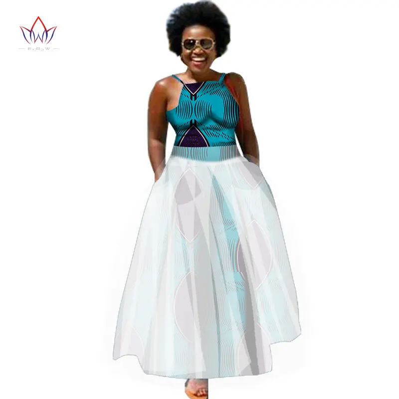 Plus Size Summer Dresses Women 2020 Traditional African Fashion Clothing Africa Wax Dashiki Long Cotton Maxi Dress 7xl WY1440