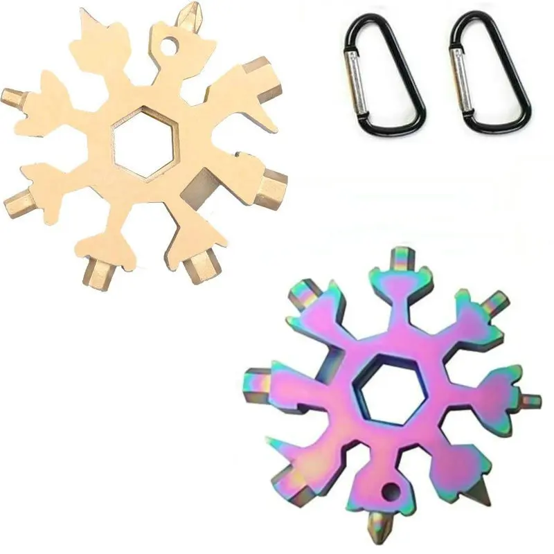2 шт./упак. 18 в 1 Снежинка мульти инструмент брелок гаечный ключ шестигранный
