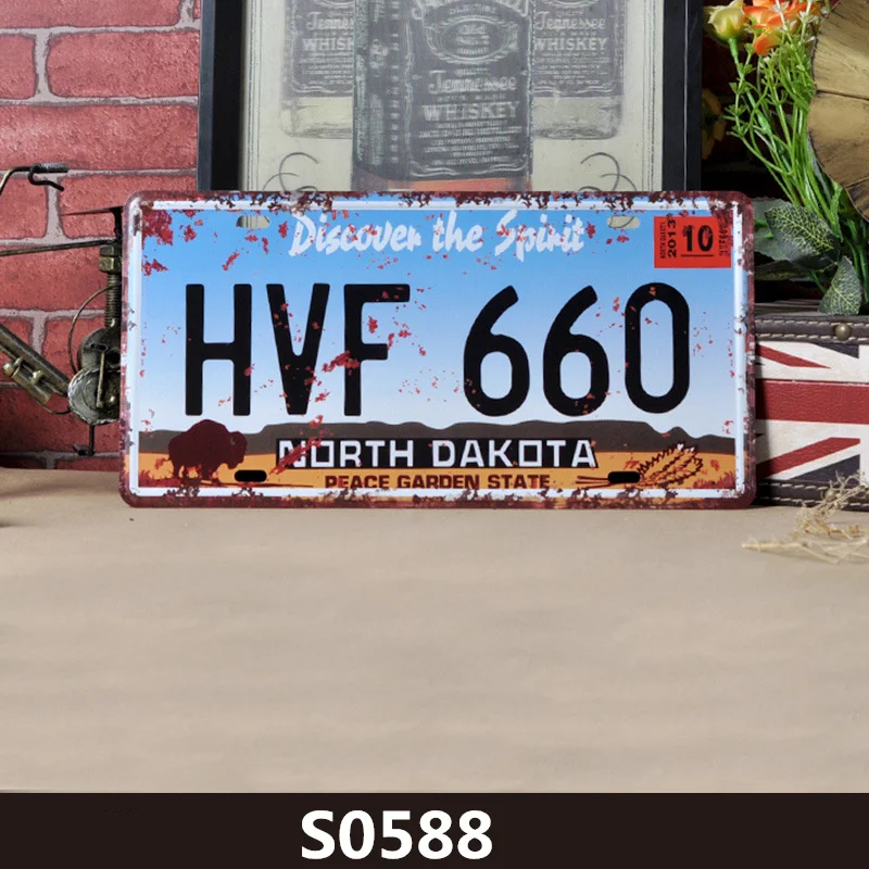 S0588 Шоссе 66 США, винтажные металлические жестяные знаки, номерной знак автомобиля, табличка, плакат, бар, клуб, стена, гараж, домашний декор, украшение для магазина - Цвет: S0588
