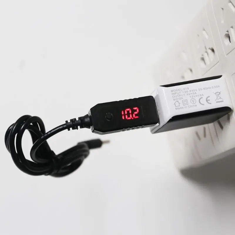 QC 3 0 USB к 5 В-12 в Регулируемое напряжение шаг вверх 5x2 1 мм кабель питания ускоритель