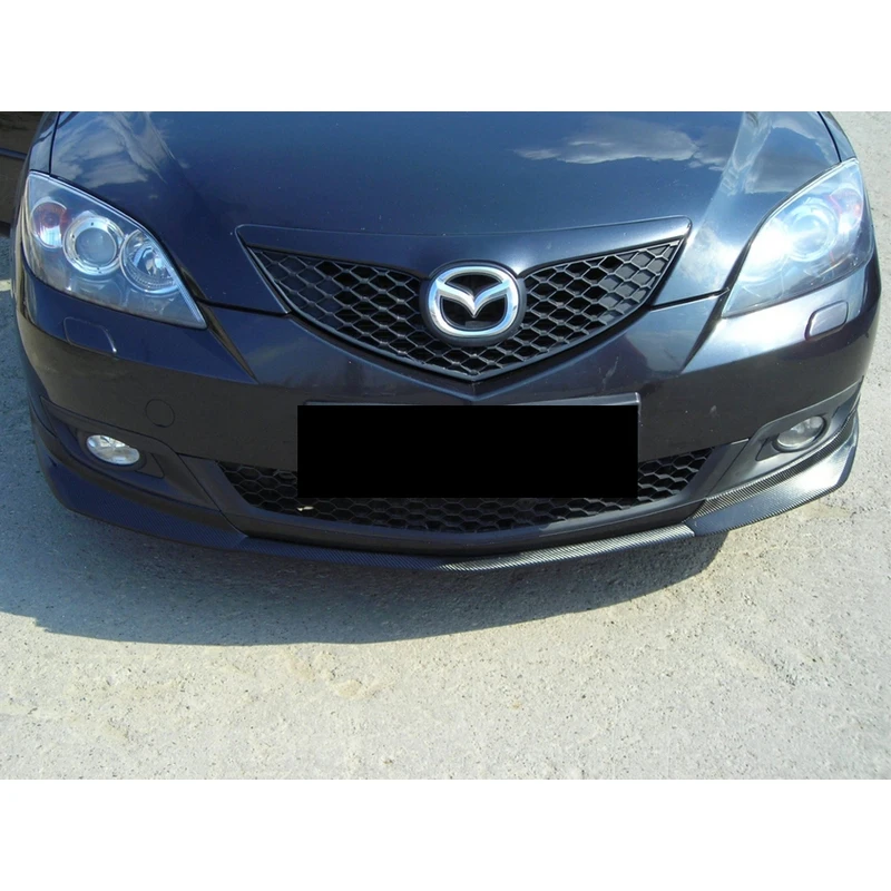 Mazda 3 (седан) 2004 2008 Накладки на передий бампер "Клыки Touring" (ABS пластик)|Юбка