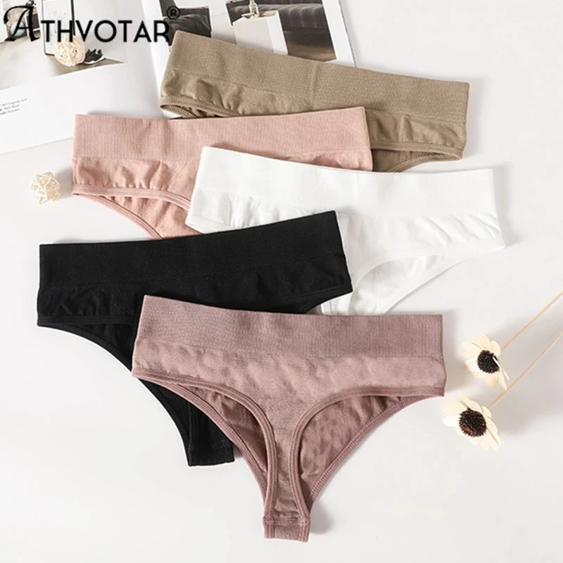 

ATHVOTAR 2Pcs Set Thongs G-String Seamless Underpants Sexy G-String Women Briefs Two Size Underpants Comfortable Panties New