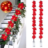 moonlux 2m led christmas light string red flower decoration light holiday diy fabric plant light string ornaments