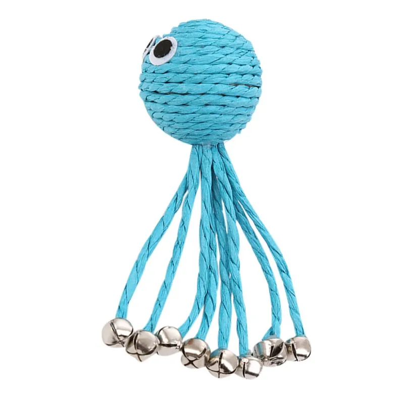 Детские Осьминог сотканный Бумага веревка устойчивое к царапинам Pet игрушка с