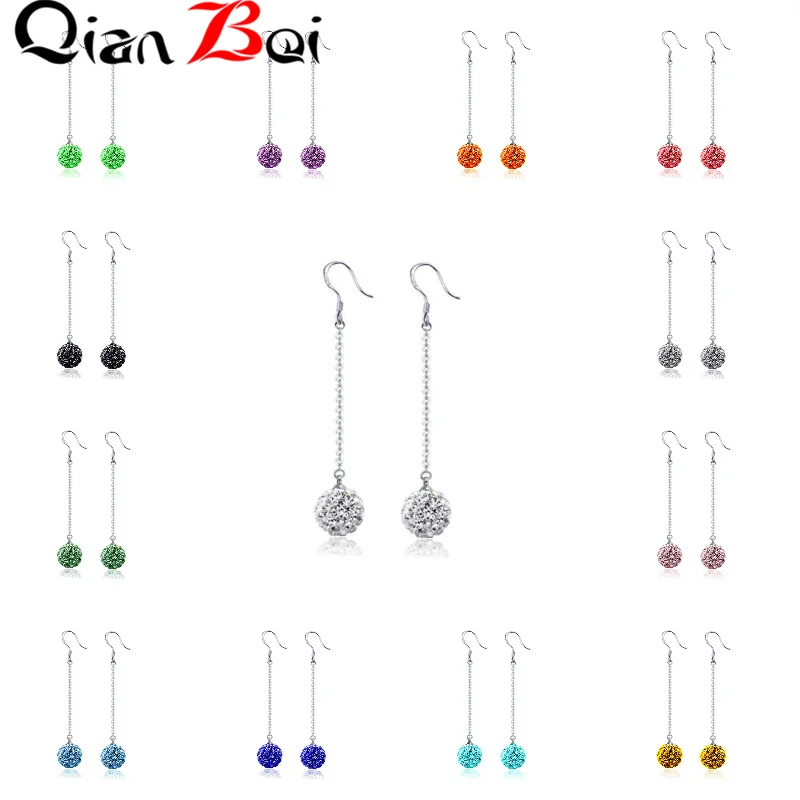 

Горячая Распродажа, модные брендовые серьги QianBei 13 цветов 10 мм, серьги высшего качества с шариками и кристаллами для женщин, оптовая продажа,...