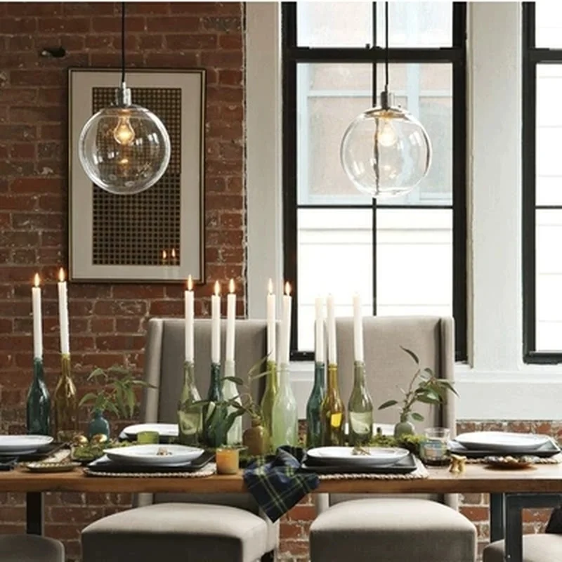 Современная маленькая модная прозрачная стеклянная лампа в форме шара для